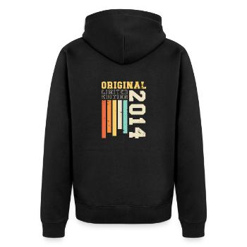 Original 2014 Jahrgang Retro Geburtstag Geschenk - Unisex Premium Bio Zip Hoodie - Schwarz - Hinten - Nico (187cm)