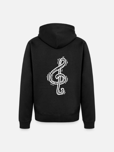 Joyful music note - Unisex Premium Organic Zip Hoodie - black