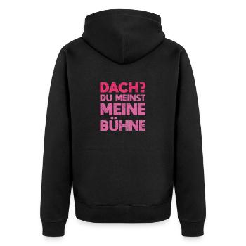 Dach? Du Meinst Meine Bühne - Unisex Premium Bio Zip Hoodie - Schwarz - Hinten - Nico (187cm)