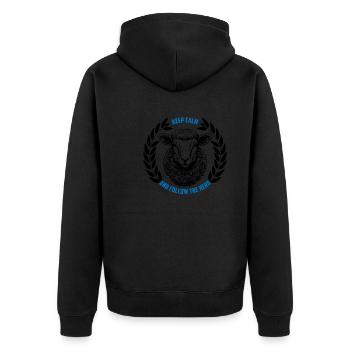 Les moutons restent calmes et suivent le troupeau - Veste à capuche bio Premium Unisexe - noir - Dos - Nico (187cm)