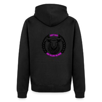 Les moutons restent calmes et suivent le troupeau - Veste à capuche bio Premium Unisexe - noir - Dos - Nico (187cm)