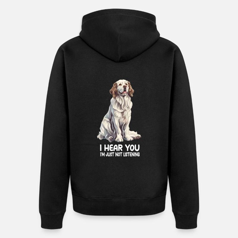 Clumber Spaniel - Unisex Premium Bio Zip Hoodie - Schwarz