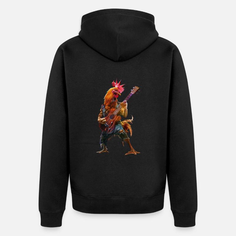 Ukulélé Coq - Veste à capuche bio Premium Unisexe - noir