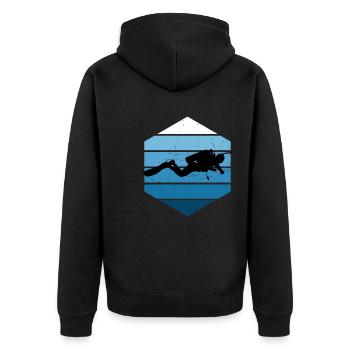 Free Dive Scuba Taucher Diver Scuba Tauchen - Unisex Premium Bio Zip Hoodie - Schwarz - Hinten - Nico (187cm)