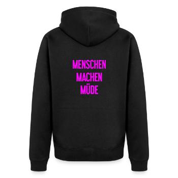 Les gens vous fatiguent - Drôle de dicton - Veste à capuche bio Premium Unisexe - noir - Dos - Nico (187cm)