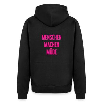 People make you tired - Funny saying - Unisex Premium Organic Zip Hoodie - black - Back - Nico (187cm)