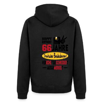 Geburtstag CDU SPD FDP Grün Politik Alter Jahre 66 - Unisex Premium Bio Zip Hoodie - Schwarz - Hinten - Nico (187cm)