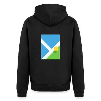 COURT DE TENNIS - Unisex Premium Bio Zip Hoodie - Schwarz - Hinten - Nico (187cm)