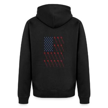 Sport Us Flag Field Lacrosse - Veste à capuche bio Premium Unisexe - noir - Dos - Nico (187cm)