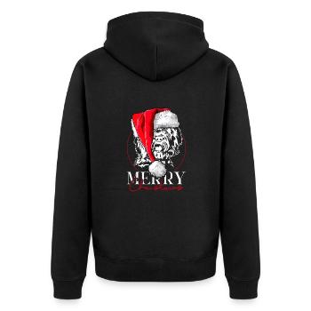 Père Noël BARBET Joyeux Noël Chiens Wilsigns - Veste à capuche bio Premium Unisexe - noir - Dos - Nico (187cm)