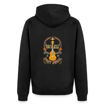 Ukulele is my spirit animal - Unisex Premium Bio Zip Hoodie - Schwarz - Hinten - Nico (187cm)