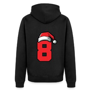 8 Zahl Weihnachten - Unisex Premium Bio Zip Hoodie - Schwarz - Hinten - Nico (187cm)