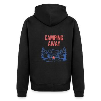 Camping Away Summer Camper Tropical Camp Trip - Unisex Premium Organic Zip Hoodie - black - Back - Nico (187cm)