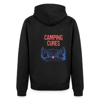 Camping Cures Vacances Camper Trip Camp Été - Veste à capuche bio Premium Unisexe - noir - Dos - Nico (187cm)