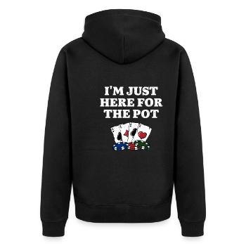 Ici pour le Pot Gambler Casino Gambling Gaming - Veste à capuche bio Premium Unisexe - noir - Dos - Nico (187cm)