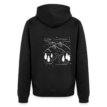 Paysage d'hiver Nature Saison hivernale Randonnée - Veste à capuche bio Premium Unisexe - noir - Dos - Nico (187cm)