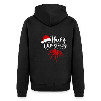 Hairy Christmas - Arachnid Lover Christmas - Unisex Premium Organic Zip Hoodie - black - Back - Nico (187cm)