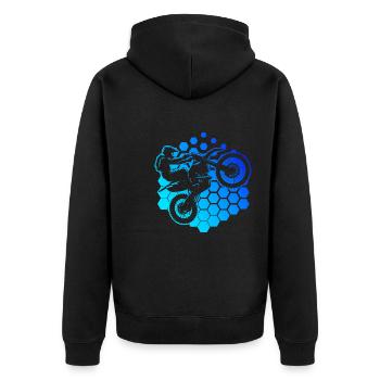 Women's Dirt Bike Supermoto Dirt Bike Dirt Biker - Unisex Premium Organic Zip Hoodie - black - Back - Nico (187cm)