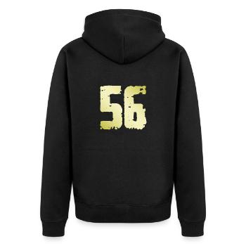 56 Nombre Vintage - Veste à capuche bio Premium Unisexe - noir - Dos - Nico (187cm)