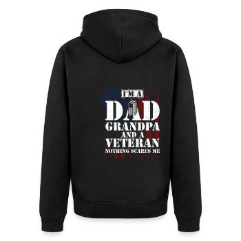 Je suis un papa grand-père et un vétéran... - Veste à capuche bio Premium Unisexe - noir - Dos - Nico (187cm)