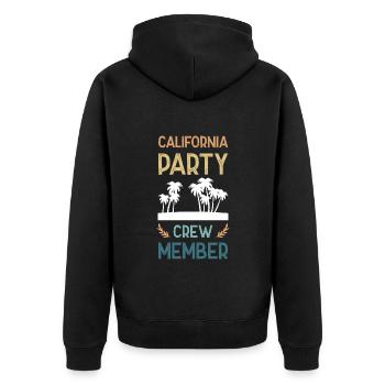 Équipe de fête californienne - Veste à capuche bio Premium Unisexe - noir - Dos - Nico (187cm)