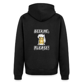 Beer Shirt - Unisex Premium Organic Zip Hoodie - black - Back - Nico (187cm)
