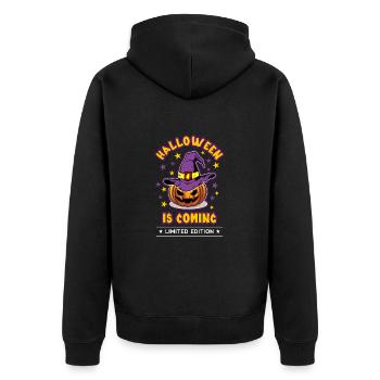 Halloween arrive - Veste à capuche bio Premium Unisexe - noir - Dos - Nico (187cm)