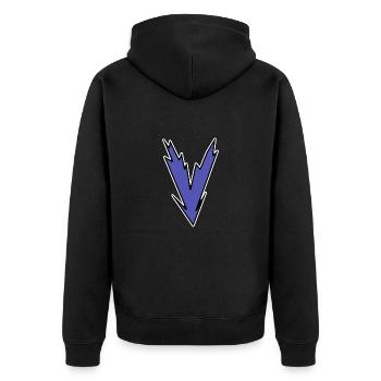 V - Just a letter! - by YoshiArt - Unisex Premium Organic Zip Hoodie - black - Back - Nico (187cm)