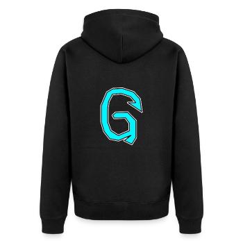 G - Just a letter! - by YoshiArt - Unisex Premium Organic Zip Hoodie - black - Back - Nico (187cm)