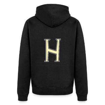 H - Just a letter! - by YoshiArt - Unisex Premium Organic Zip Hoodie - black - Back - Nico (187cm)