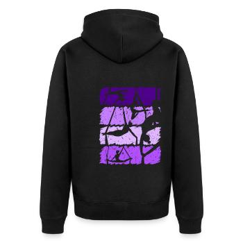 Akrobatik in der Luft - Unisex Premium Bio Zip Hoodie - Schwarz - Hinten - Nico (187cm)
