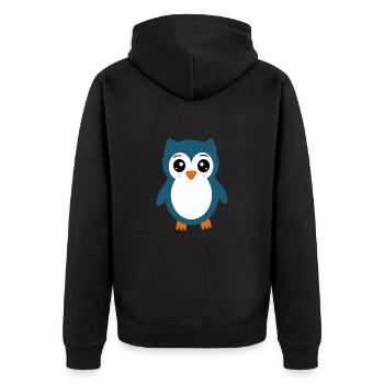 Owl Blue Owl - Unisex Premium Organic Zip Hoodie - black - Back - Nico (187cm)