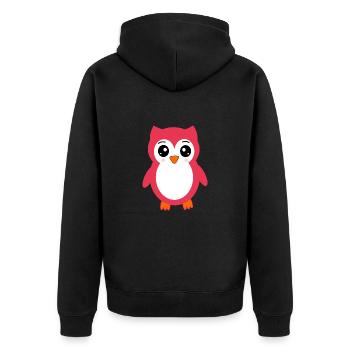 hibou rose rose rouge - Veste à capuche bio Premium Unisexe - noir - Dos - Nico (187cm)