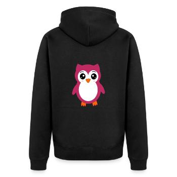 Cadeau de t-shirt hiboux kawaii mignons - Veste à capuche bio Premium Unisexe - noir - Dos - Nico (187cm)