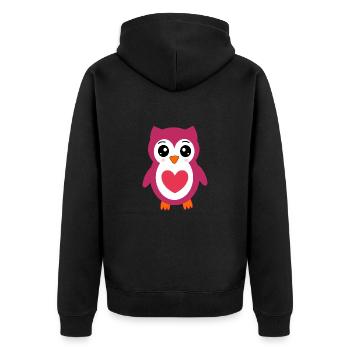 Saint-Valentin cœur rose, st.valentin - Veste à capuche bio Premium Unisexe - noir - Dos - Nico (187cm)