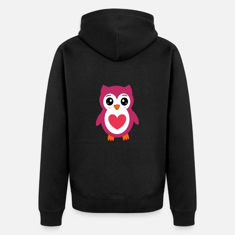 Saint-Valentin cœur rose, st.valentin - Veste à capuche bio Premium Unisexe - noir