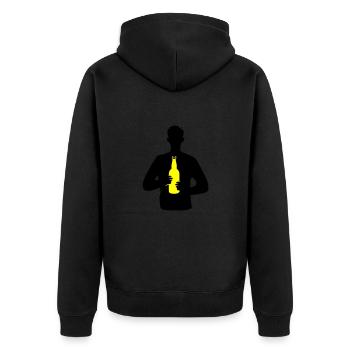Trinken Party Bier - Unisex Premium Bio Zip Hoodie - Schwarz - Hinten - Nico (187cm)