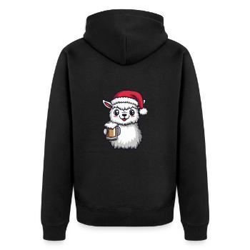 Alpaga Llama Bière Noël Noël - Veste à capuche bio Premium Unisexe - noir - Dos - Nico (187cm)