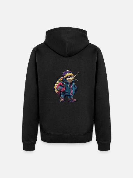 Snail Funny Winter - Unisex Premium Organic Zip Hoodie - black