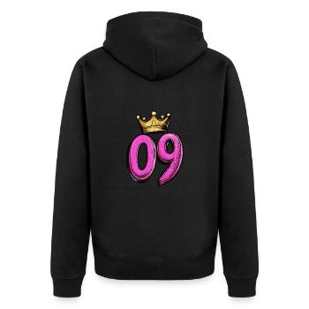 Couronne à 9 chiffres - Veste à capuche bio Premium Unisexe - noir - Dos - Nico (187cm)