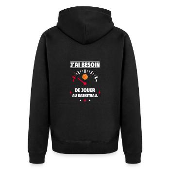 besoin de jouer au basketball,Basketball,Basket - Veste à capuche bio Premium Unisexe - noir - Dos - Nico (187cm)