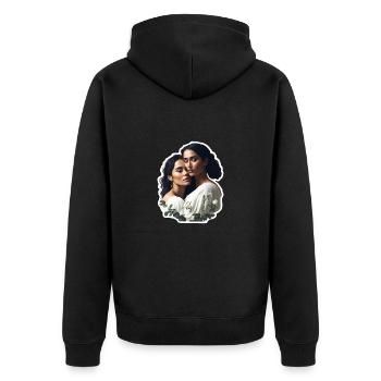 Zwei Frauen - Unisex Premium Bio Zip Hoodie - Schwarz - Hinten - Nico (187cm)