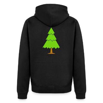 baum tree baumstamm wald forest woods190 - Unisex Premium Bio Zip Hoodie - Schwarz - Hinten - Nico (187cm)