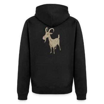 chèvre de chèvre - Veste à capuche bio Premium Unisexe - noir - Dos - Nico (187cm)