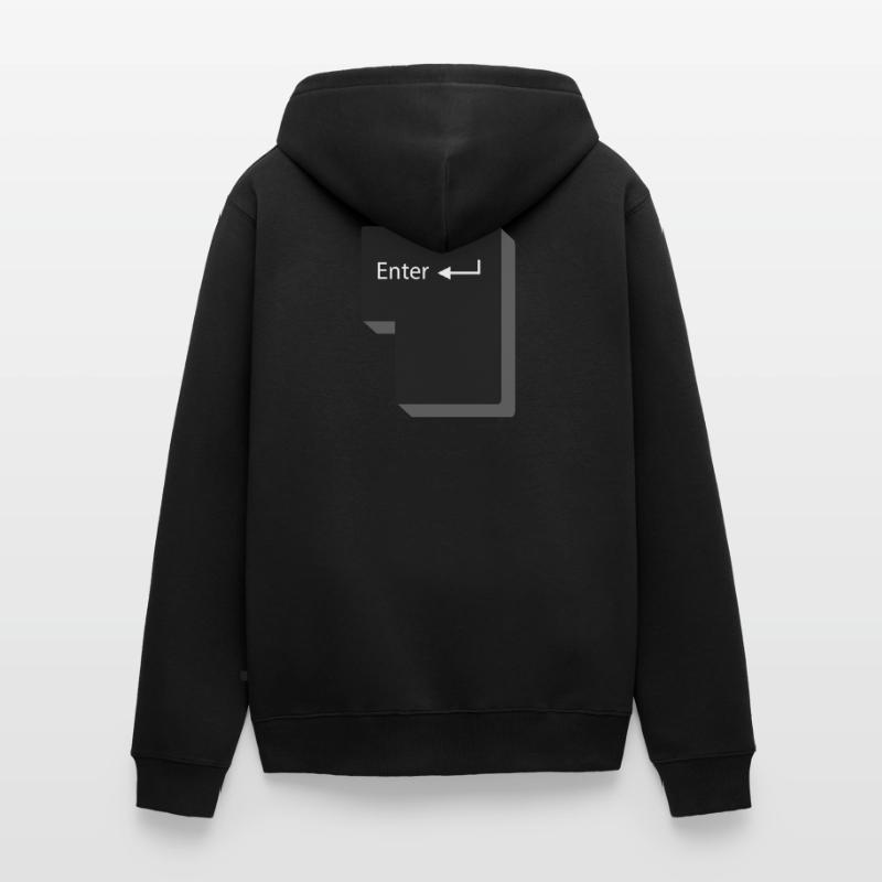 Enter Knopf Computer Geschenkidee Unisex Premium Bio Zip Hoodie