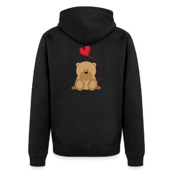 Teddy Love - Veste à capuche bio Premium Unisexe - noir - Dos - Nico (187cm)