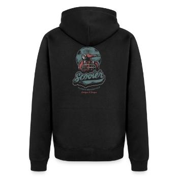 Sommer - Rollerfahrer - Spanienfeeling - Unisex Premium Bio Zip Hoodie - Schwarz - Hinten - Nico (187cm)