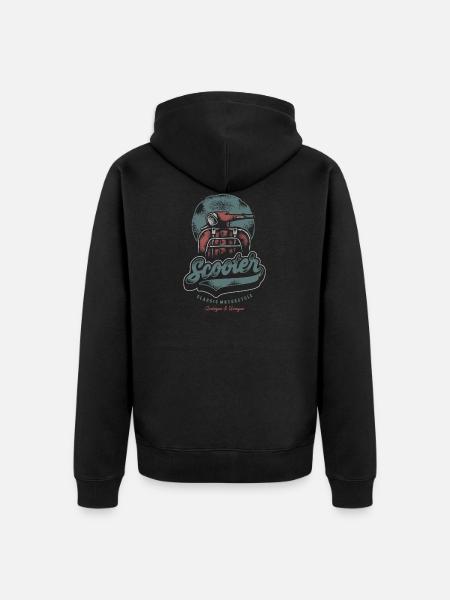 Sommer - Rollerfahrer - Spanienfeeling - Unisex Premium Bio Zip Hoodie - Schwarz