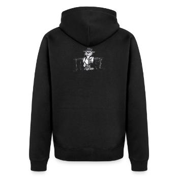 Wild West Beaver # Art nord-allemand - Veste à capuche bio Premium Unisexe - noir - Dos - Nico (187cm)