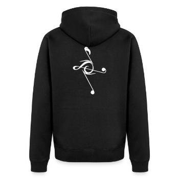 flamingo musiknote - Unisex Premium Bio Zip Hoodie - Schwarz - Hinten - Nico (187cm)